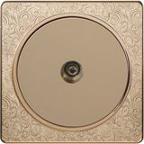 Pattern Design British Standard Golden One TV Socket Flat