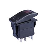 3 Pin Spst Marine Boat Waterproof Red LED Rocker Switch on/off with Light