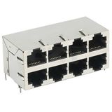 100 Base 2X4 RJ45 Connector with Transformer