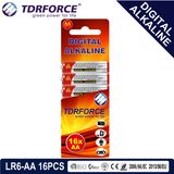 1.5V Digital Alkaline Battery Dry Battery with BSCI (LR6-AA 16PCS)