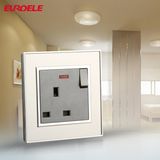 Britished Standard Brushed Stainless Steel Switched 13A Socket
