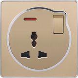 British Standard 15A Round-Pinned switch Wall Socket with Neon