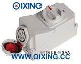 IP67 4p 32A IEC Socket with Switch