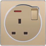 British Standard 13A Square-Pinned Switch Socket with Neon