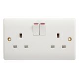 Double 13A Bakelite 1 Gang Switch Socket