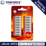 1.5V China Manufacture Digital Primary Alkaline Dry Battery (LR6-AA 16PCS)