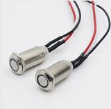 12mm Flat Ring LED Latching with Wire Push Button Switch