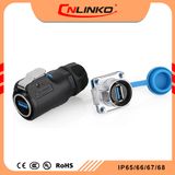Plastic M24 Dual USB3.0 Panel Mount Socket Plug, Fast USB Female to Female Connector for Internet Cable Assembly