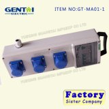 IP65 3 Hole Socket Plastic Distribution Box with 16A Circuit