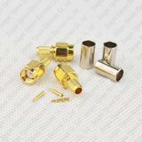 Straight SMA Crimp Male Plug RF Connector for Rg58 LMR195 Rg412 Rg400 3D-Fb Coaxial Cable