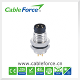 M8 4pin Male Front Fastened Panel Mount Circular Waterprof Connector for Sensor and Actuator