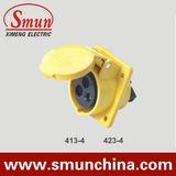 Angle Panel Socket 16/32A 110V IP67 3pin Yellow