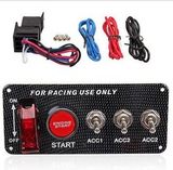 Carbon Fiber Panel Racing Car 12V Ignition Toggle Switch Panel