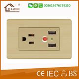 Factory Hot Sale 3pole Socket with Double USB Socket 2.1A