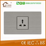 Stainless Steel Panel Electric 3 Pin Mf Socket with Wall Switch