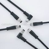 M8 4pin Male to Female Straight Cable Connector for Sensor and Actuators with CNC Screw