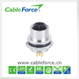 M12 5pin Female Bulkhead Connector PCB Connector Panel Mount Socket IP67 Connector