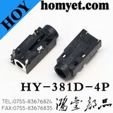 3.5mm DIP Type 4 Pin Audio Socket Phone Jack (HY-381D-4P)