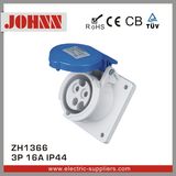 IP44 3p 16A Blue Panel Mounted Socket for Industrial