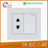 Hot Selling 1 Gang 1 Way Switch and 2 Pin Socket