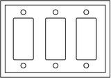 3-Gang Decora/GFCI Device Decora Wallplate, UL Listed