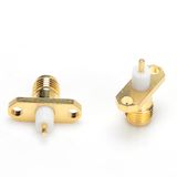 SMA Female 2 Holes Flange Connector with Stub Terminal Extended 4mm Insulator and 3mm Pin