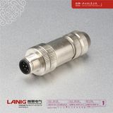 M12 Connector a Coded 8p Male Shield Right Angled with Cable Plug