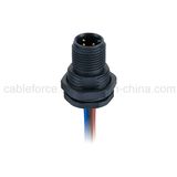 M12 3pin Male Panel Mounting Wire Connector with Plastic Screw for Sensor and Actuator