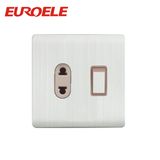 Aluminumm Plate White Color 2 Pin Single Switched Socket