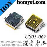 SMT Surface Mounting 5pin Mini USB Female Connector (US01-067)