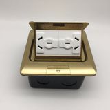 Copper Alloy Box 120*120mm Pop up Electric Waterproof Floor Socket