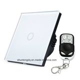 EU Standard Wall Touch Switch Luxury White Crystal Glass, Touch Switch+LED Indicator, 170-240V, Wall Light Switch