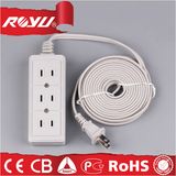 4 Meter Wire White Three Gang Multi Electric Cord Socket