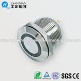 19mm 1no Resetable Flat Ring Illuminated IP65 Ik08 Push Button Switch