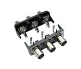 Right Angle Three Female in One Row BNC Connector