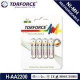 AA/Hr6 2200mAh Rechargeable Nickel Metal Hydride Long Service Life Battery with Ce for Toy