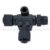 M12 T Adapter Male Split to Female Waterproof Connector with Plastic Screw