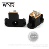 Wnre Female Round Metal 5.5mm 2.1mm DC-018 DC Connector Socket 3 Pin DC Power Jack with Nut
