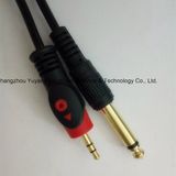 Fisheye 3.5 Stereo to 6.35 Mono Audio/Video AV RCA Cable