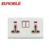 2 Gang 13A Switched Socket Universal Wall Socket with Light