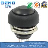 2-Pin Terminals 12mm Threaded Spst Momentary Black Pushbutton Switch