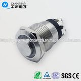 19mm High Flat Screw 4pin White 12V Metal Push Button Switch