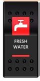 Labeled Boat Rocker Switch Carling Lighted-Fresh Water