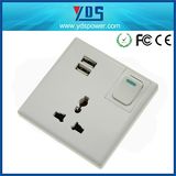 2016 Hot Selling UK USB Wall Socket 5V1a/2A/4.8A with Dual USB Port British USB Wall Socket 220V