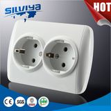 Grounding Schuko 2 Gang Electrical Wall Socket