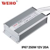 Factory Price Waterproof IP67 Power Supply 250W 12V