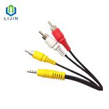 Black 3.5mm Stereo to 3 RCA Audio Cable