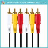 High Performance 6FT Male to Male 3RCA Composite Audio Video Cable