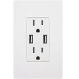 4A High-Speed Dual USB Charger Outlet and 2 Wall Plates