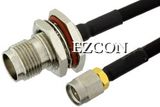 SMA Male to TNC Female Bulkhead RF Test Cable Assembly